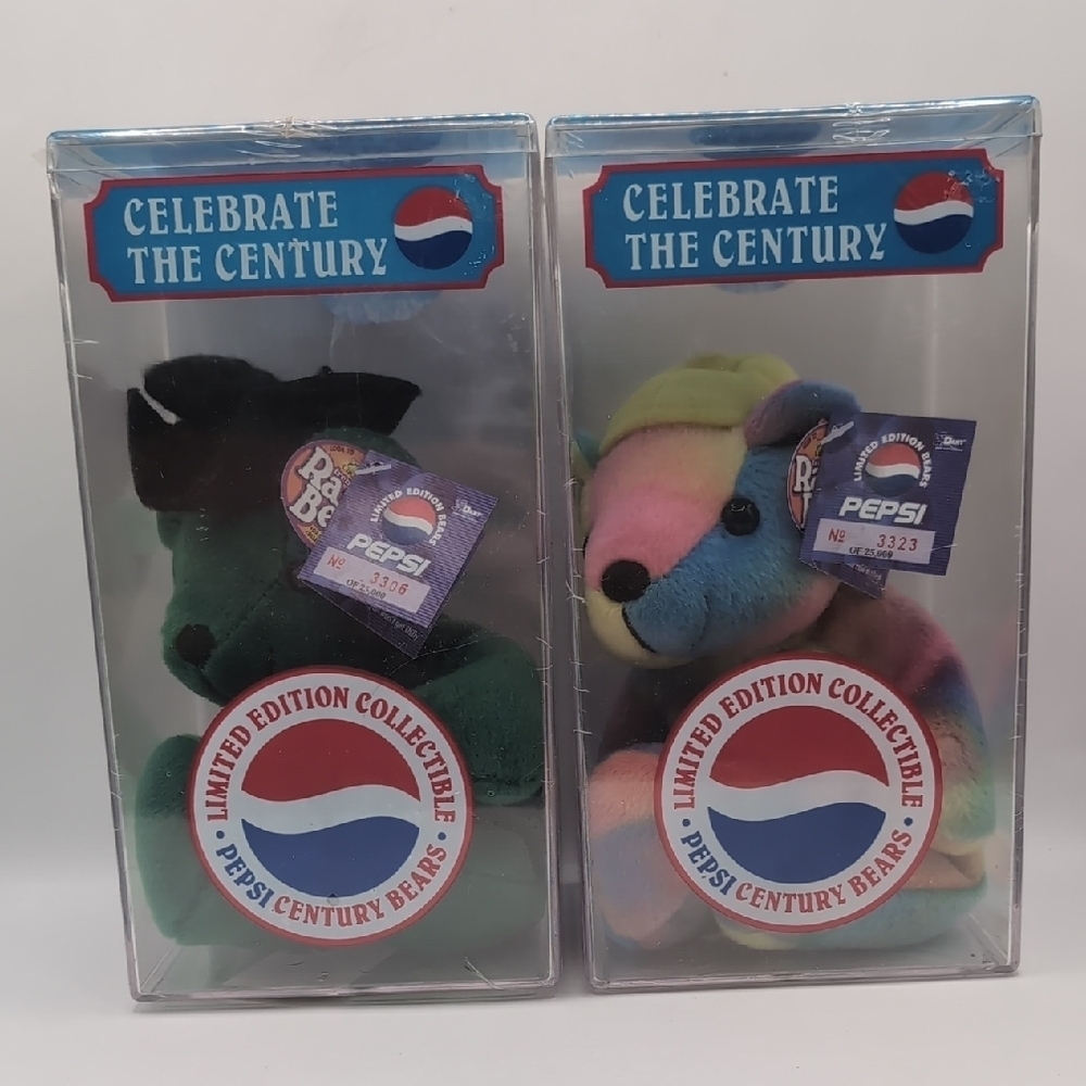 NIP NWT Rare Bears Celebrate The Century Pepsi Mountain Dew Bears #'d to 25,000